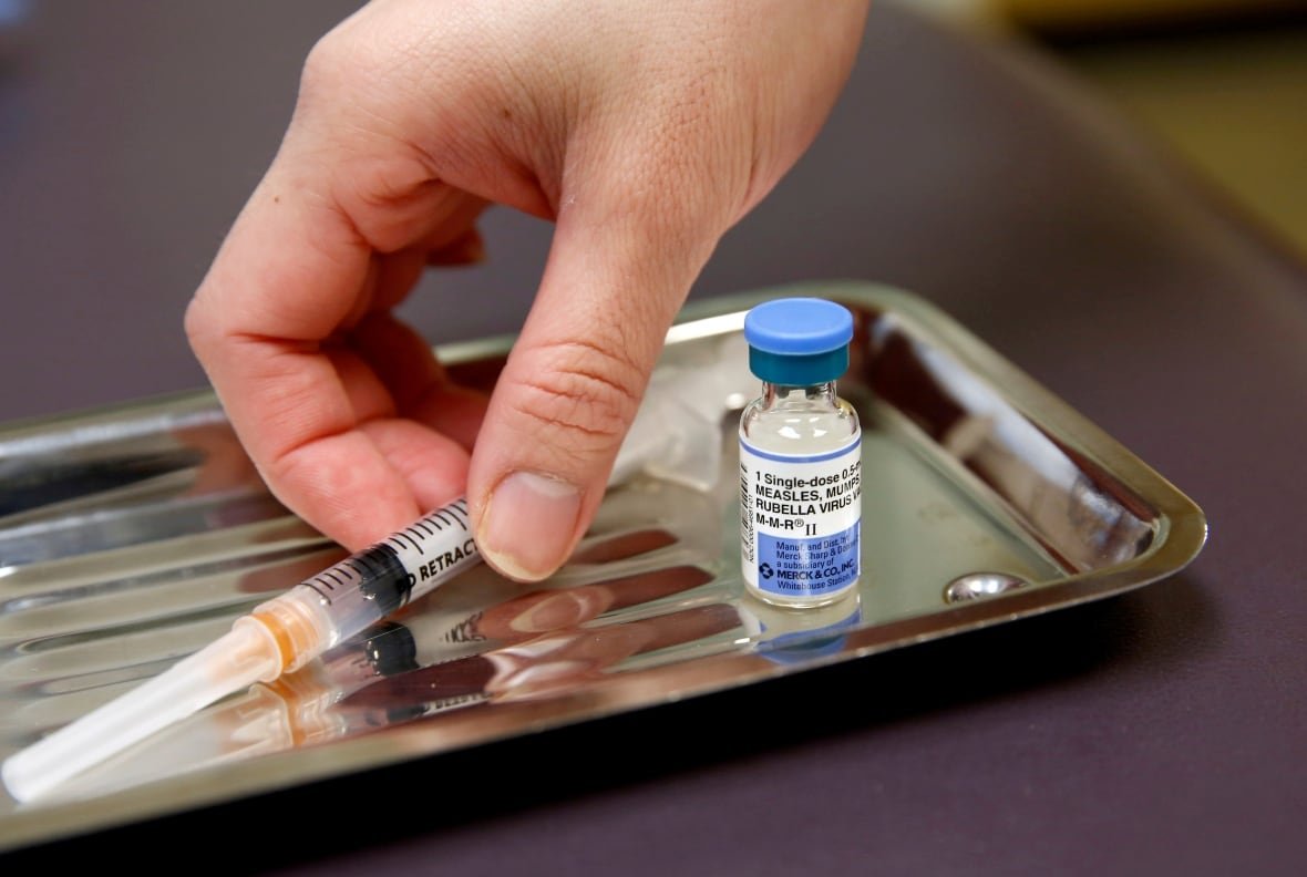 usa-measles-states-1 A vial of the measles, mumps, and rubella virus (MMR) vaccine is pictured at the International Community Health Services clinic in Seattle, Washington, U.S., March 20, 2019.