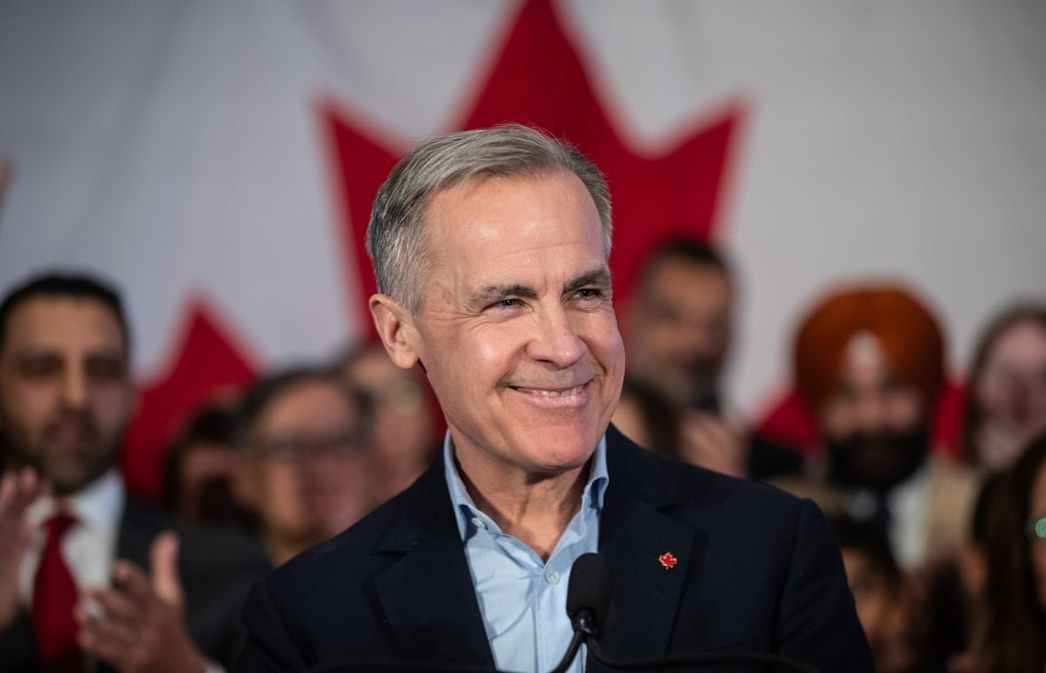 carney-liberal-leadership-20250116 Mark Carney smiles during his Liberal leader campaign launch in Edmonton, on Thursday January 16, 2025.