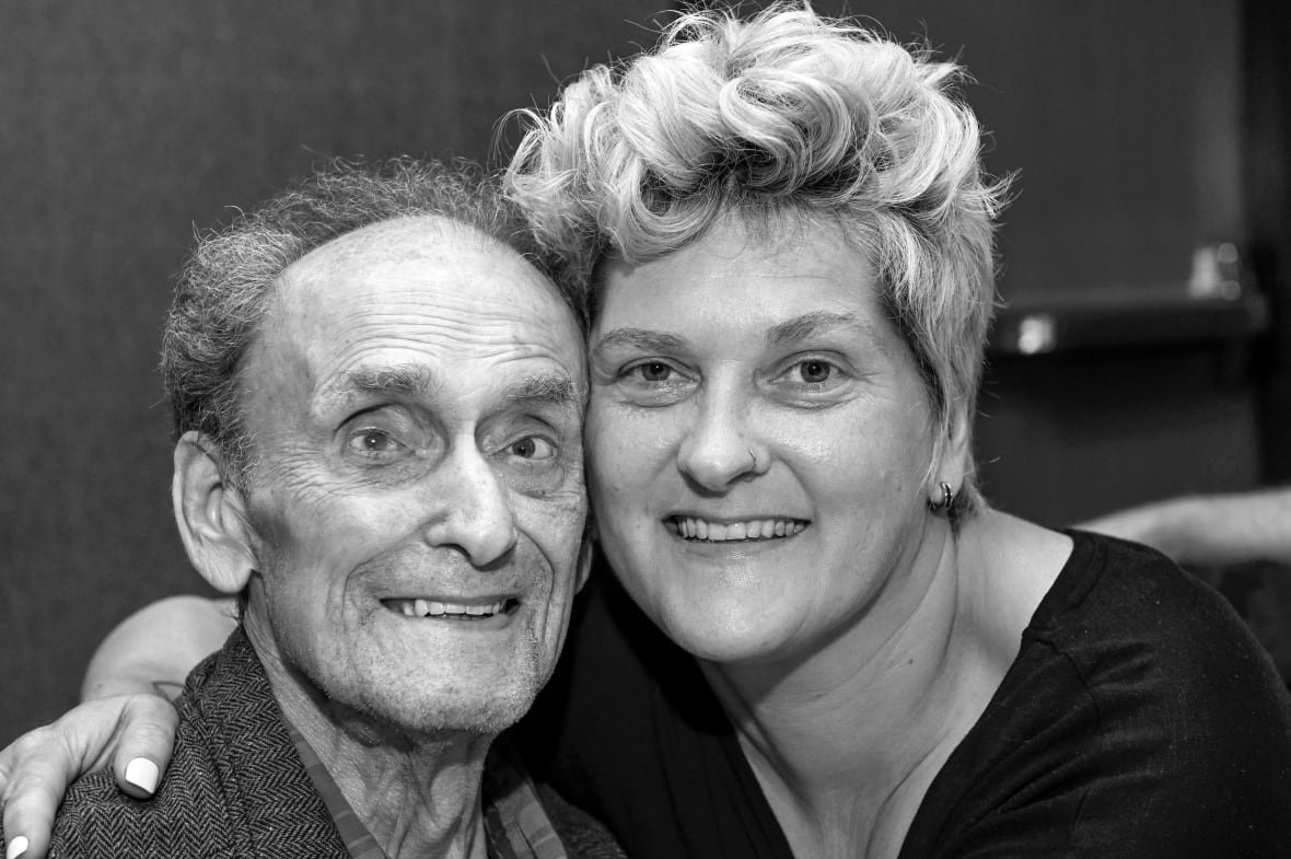 covid-anniversary-deaths-20250305-6 Garry Monckton and his daughter Samantha Monckton are shown in this undated black and white photo.