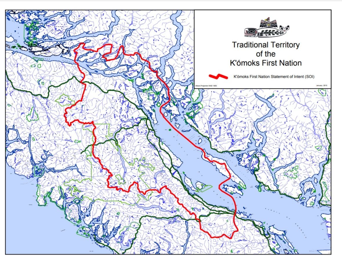 k-omoks-first-nation-satement-of-intent-1 A map outlines a territory stretching from north of Johnstone Straight down to Qualicum Beach.
